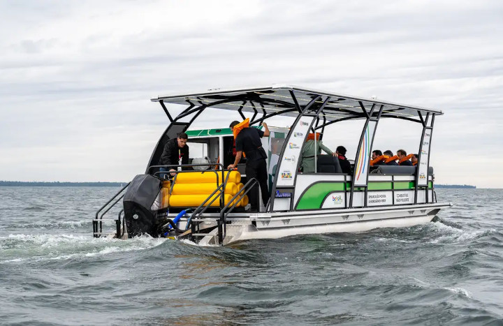 Barco movido a hidrogênio verde, lançado pelo centro de tecnologia de ITAIPU