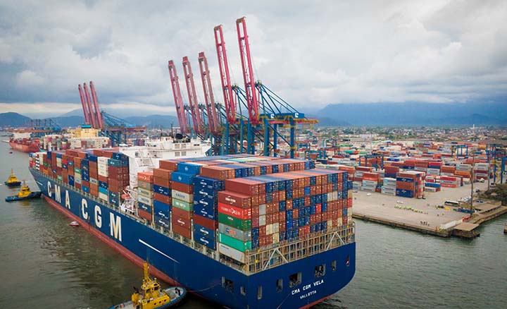 Caem 18,3% cargas por contêiners no Porto de Santos
