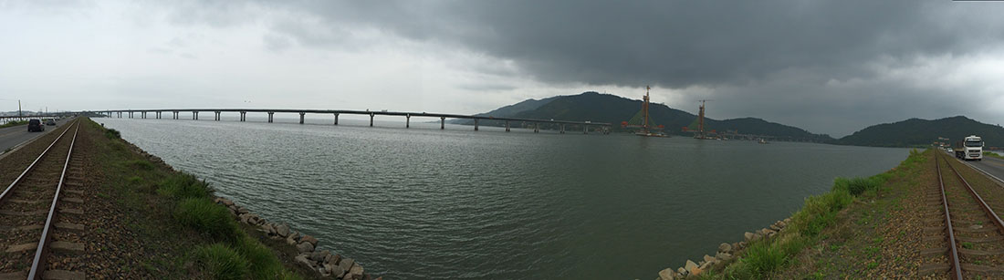 laguna, ponte estaiada,  a única do Brasil  e tem avanços de engenharia